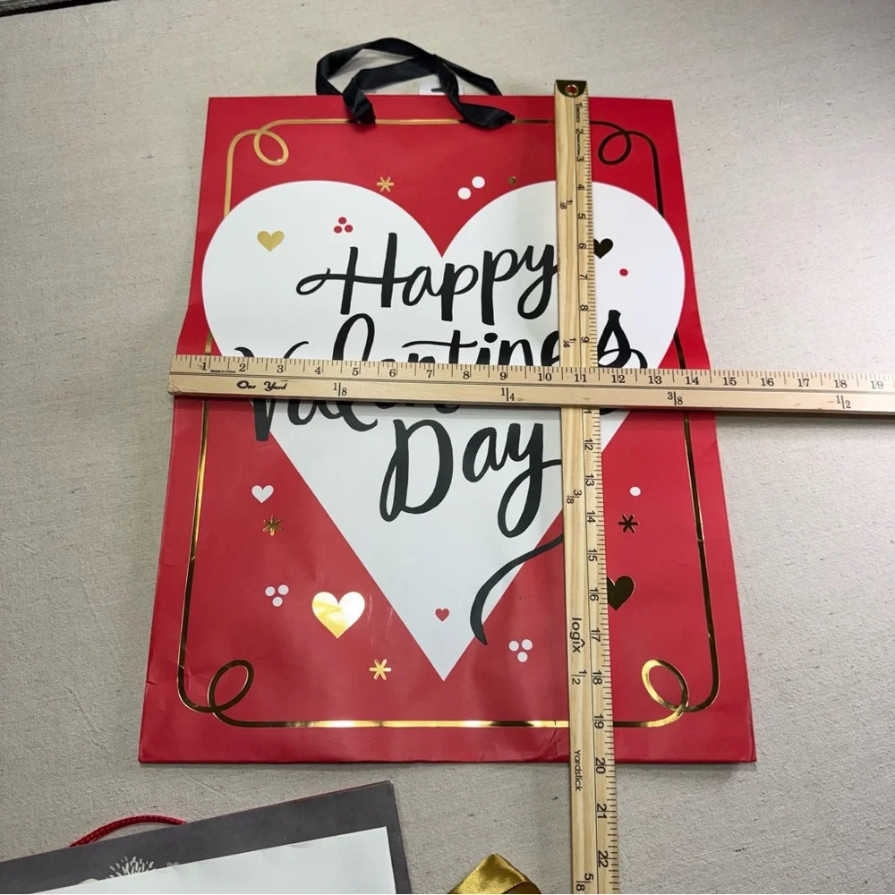 Valentine's Day Assorted Gift Bags - Pink Red White Love Designs - Set of 7